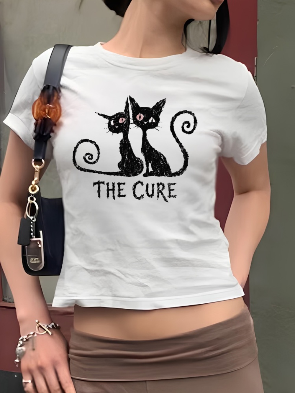The Cure Band Cats Cute Vintage Style White Baby Tee